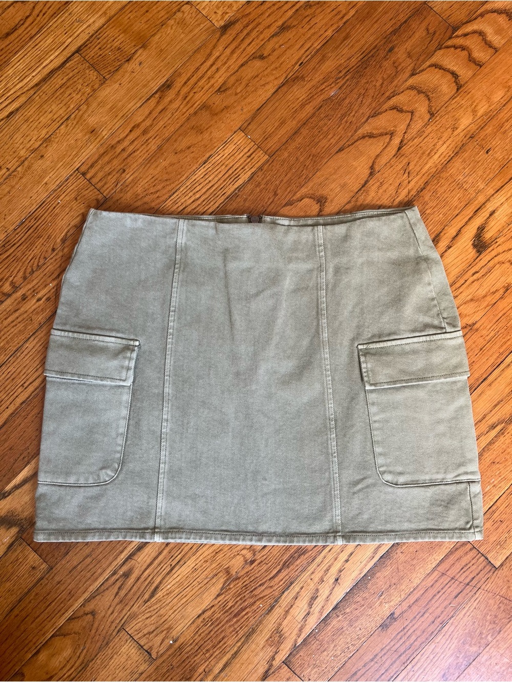 Mango Olive Cargo Pocket Mini Skirt